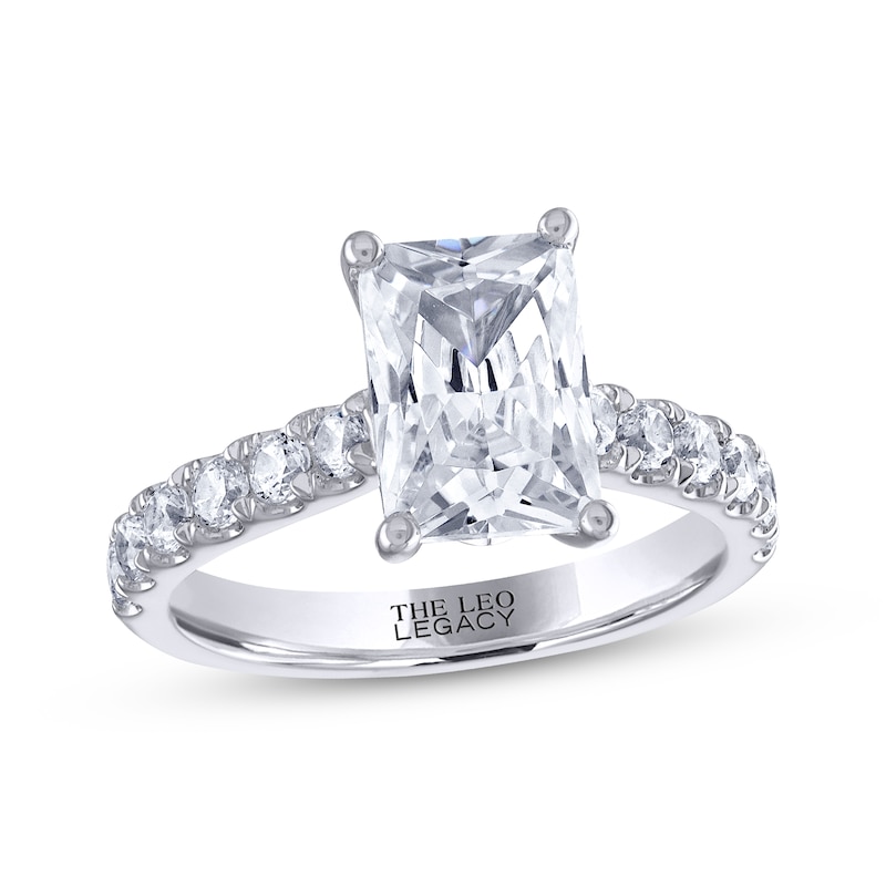 THE LEO Legacy Lab-Created Diamond Emerald-Cut Engagement Ring 3-1/2 ct tw 14K White Gold