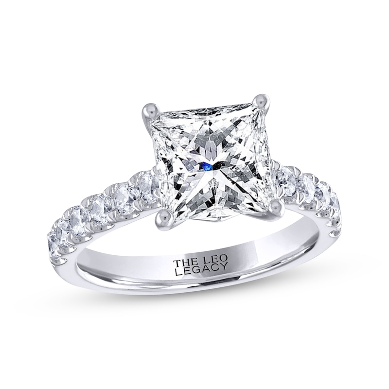 THE LEO Legacy Lab-Created Diamond Princess-Cut Engagement Ring 3-1/2 ct tw 14K White Gold