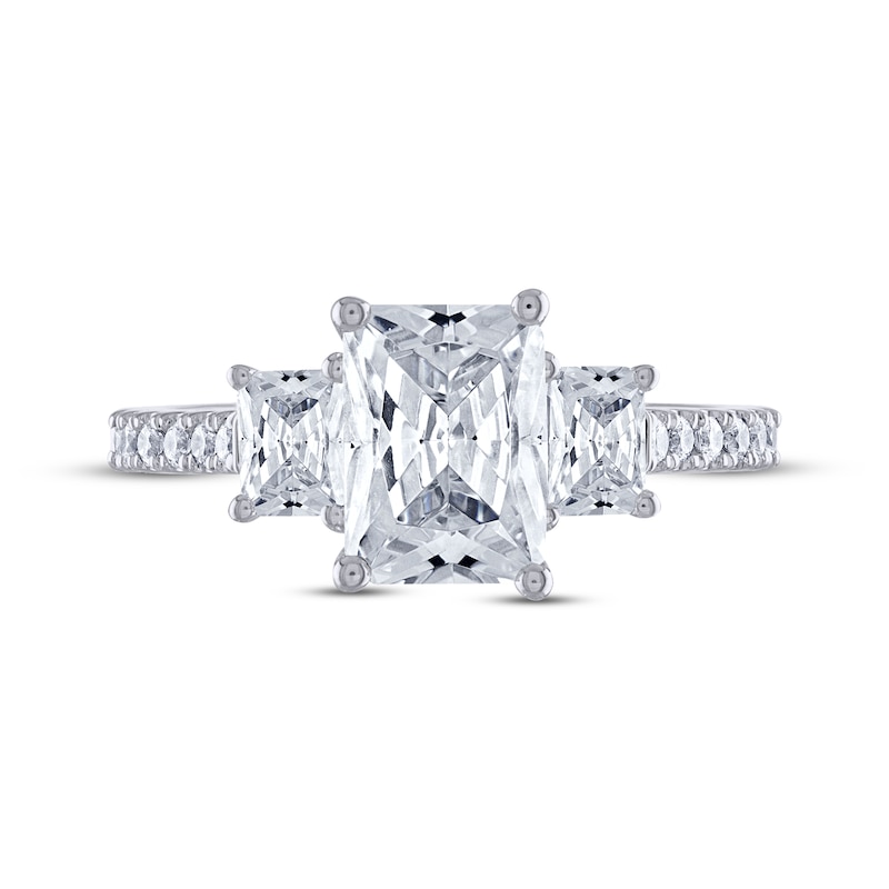 THE LEO Legacy Lab-Created Diamond Emerald-Cut Three-Stone Engagement Ring 2-3/4 ct tw 14K White Gold