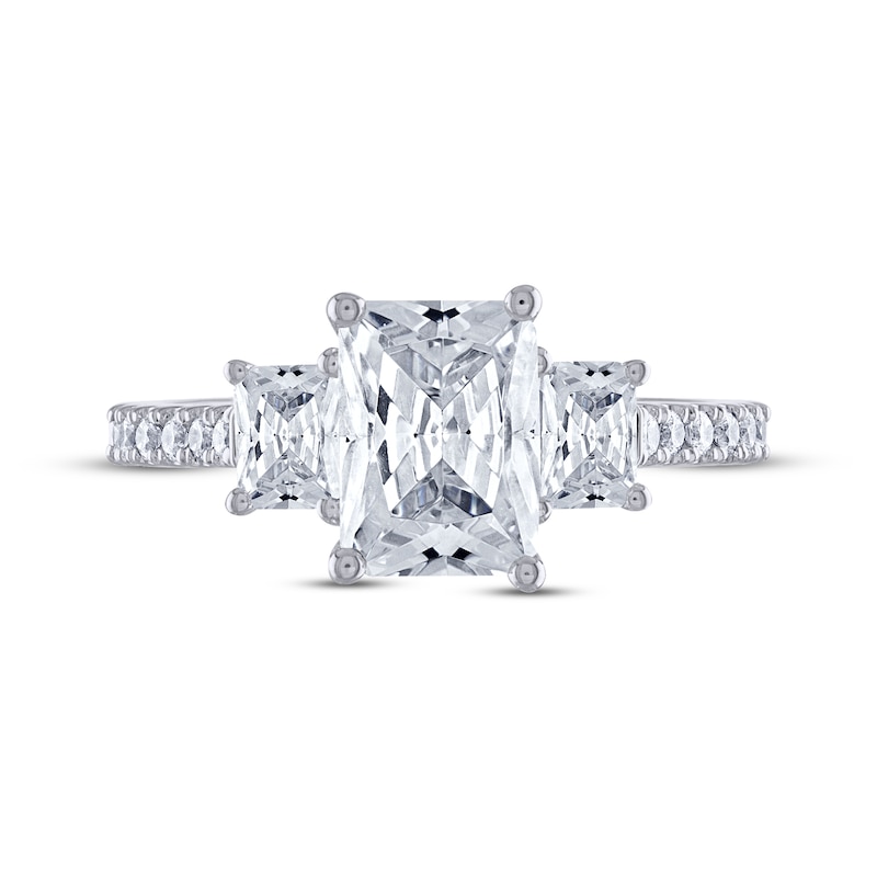 Main Image 3 of THE LEO Legacy Lab-Grown Diamond Emerald-Cut Three-Stone Engagement Ring 2-3/4 ct tw 14K White Gold