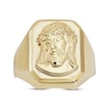 Men's Face of Jesus Octagon Ring 10K Yellow Gold