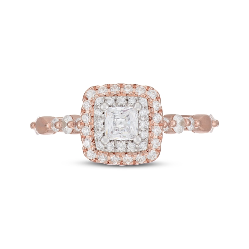 Main Image 3 of Neil Lane Princess-Cut Diamond Engagement Ring 7/8 ct tw 14K Two-Tone Gold