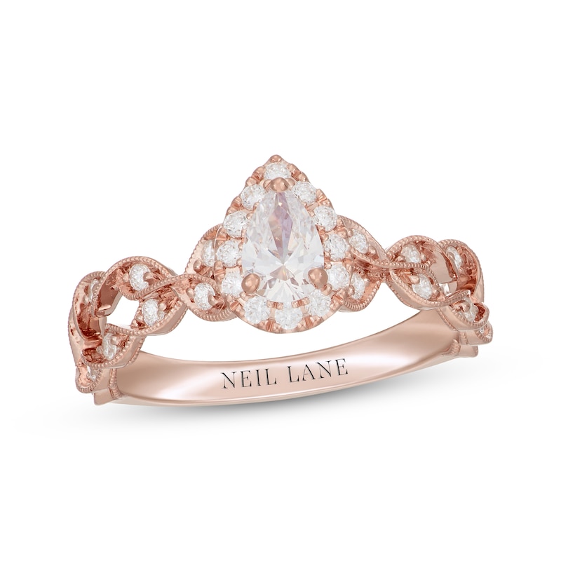 Neil Lane Pear-Shaped Diamond Engagement Ring 5/8 ct tw 14K Rose Gold