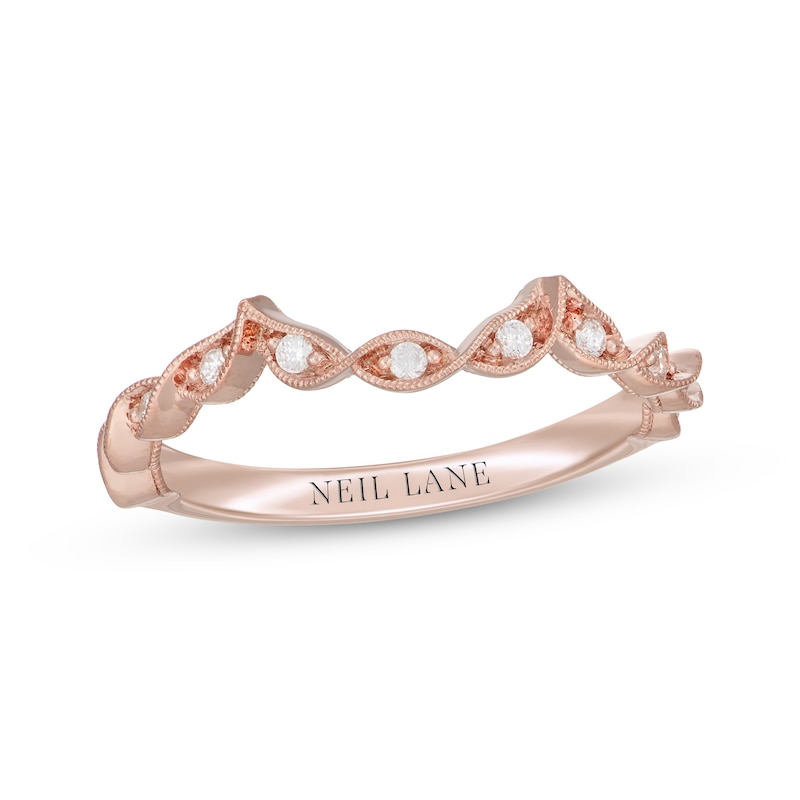 Main Image 1 of Neil Lane Diamond Wedding Band 1/8 ct tw Round-cut 14K Rose Gold