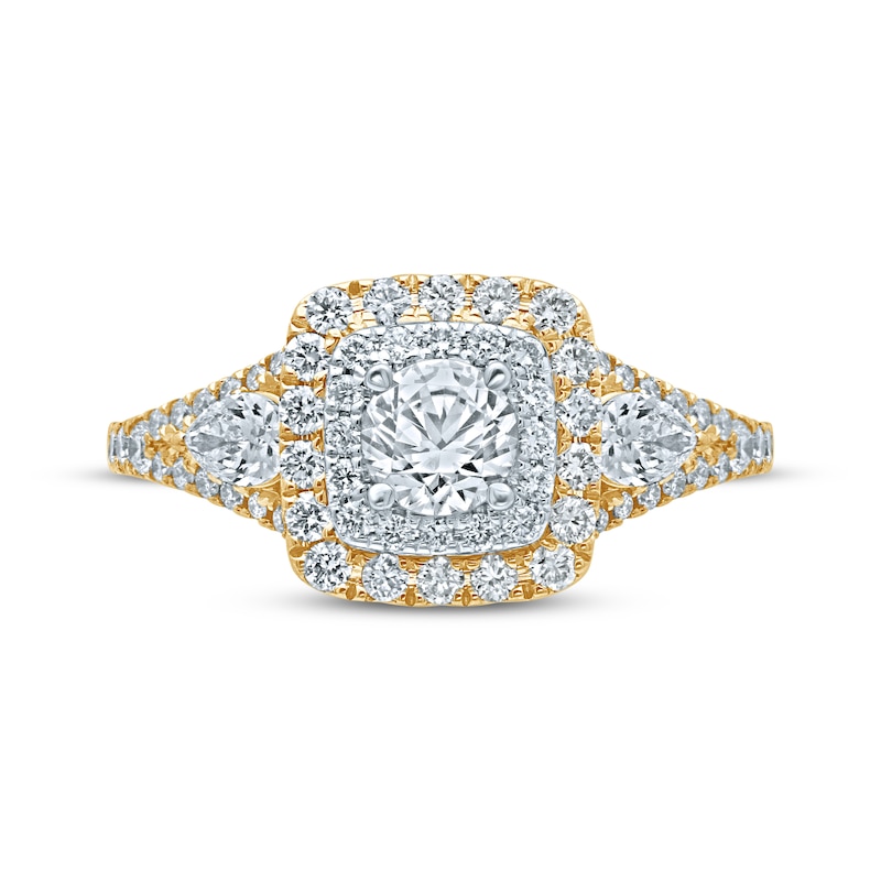 Main Image 4 of Monique Lhuillier Bliss Diamond Engagement Ring 1-1/6 ct tw 18K Two-Tone Gold