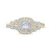 Thumbnail Image 3 of Monique Lhuillier Bliss Princess-Cut Diamond Engagement Ring 1-1/6 ct tw 18K Two-Tone Gold