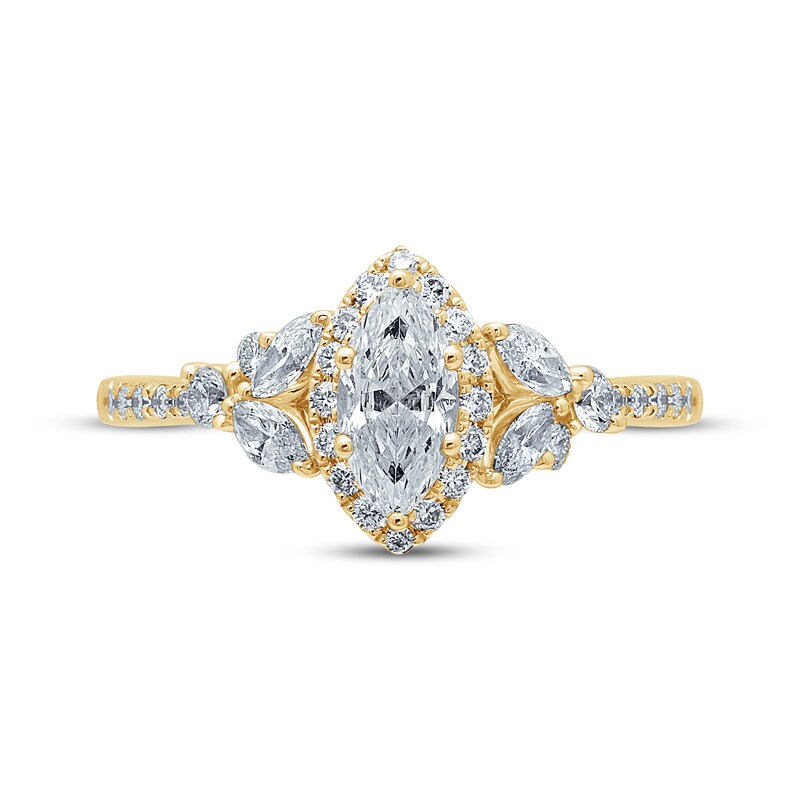 Monique Lhuillier Bliss Marquise-Cut Diamond Engagement Ring 1-1/8 ct tw 18K Yellow Gold