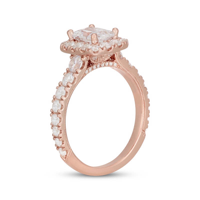 Neil Lane Radiant-Cut Diamond Engagement Ring 2 1/4 ct tw 14K Rose Gold ...