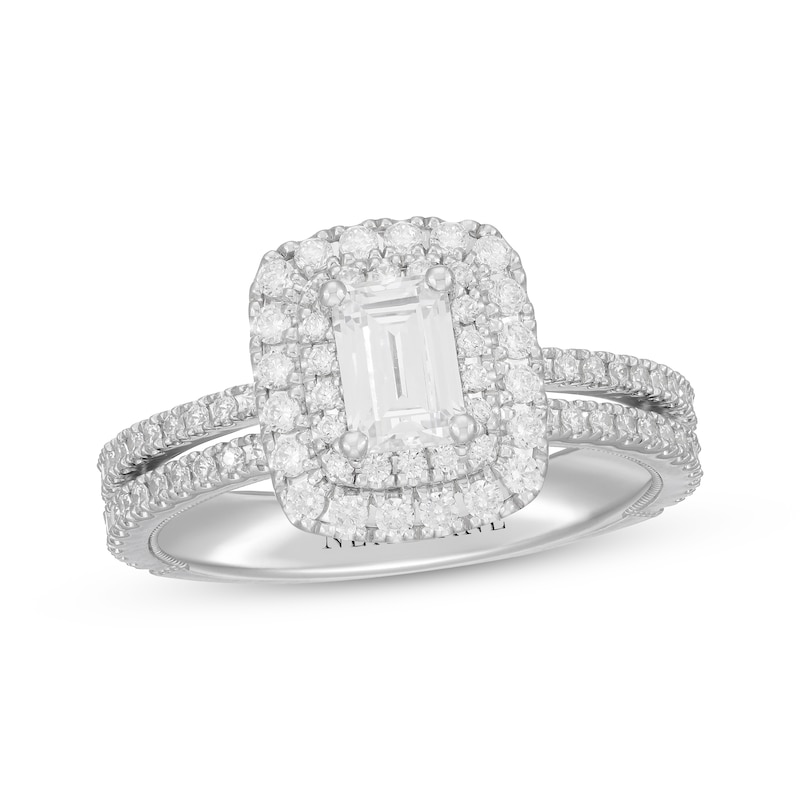 Main Image 1 of Neil Lane Emerald-Cut Diamond Engagement Ring 1-1/8 ct tw 14K White Gold