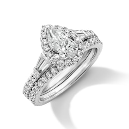 Neil Lane Pear-Shaped Diamond Frame Bridal Set 1-7/8 ct tw 14K White Gold