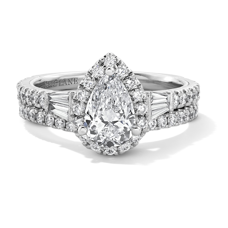 Main Image 3 of Neil Lane Pear-Shaped Diamond Frame Bridal Set 1-7/8 ct tw 14K White Gold