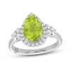 Thumbnail Image 0 of Monique Lhuillier Bliss Pear-Shaped Peridot & Diamond Frame Engagement Ring 1/2 ct tw 14K White Gold