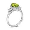 Thumbnail Image 1 of Monique Lhuillier Bliss Pear-Shaped Peridot & Diamond Frame Engagement Ring 1/2 ct tw 14K White Gold