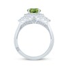 Thumbnail Image 2 of Monique Lhuillier Bliss Pear-Shaped Peridot & Diamond Frame Engagement Ring 1/2 ct tw 14K White Gold