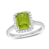 Thumbnail Image 0 of Monique Lhuillier Bliss Radiant-Cut Peridot & Diamond Frame Engagement Ring 1/4 ct tw 14K White Gold