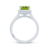 Thumbnail Image 3 of Monique Lhuillier Bliss Radiant-Cut Peridot & Diamond Frame Engagement Ring 1/4 ct tw 14K White Gold