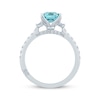 Monique Lhuillier Bliss Emerald-Cut Aquamarine & Diamond Engagement Ring 1/2 ct tw 14K White Gold