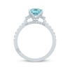 Thumbnail Image 3 of Monique Lhuillier Bliss Emerald-Cut Aquamarine & Diamond Engagement Ring 1/2 ct tw 14K White Gold