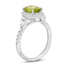 Thumbnail Image 1 of Monique Lhuillier Bliss Oval-Cut Peridot & Diamond Halo Engagement Ring 1/2 ct tw 14K White Gold