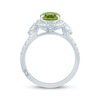 Monique Lhuillier Bliss Oval-Cut Peridot & Diamond Halo Engagement Ring 1/2 ct tw 14K White Gold