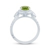 Thumbnail Image 3 of Monique Lhuillier Bliss Oval-Cut Peridot & Diamond Halo Engagement Ring 1/2 ct tw 14K White Gold