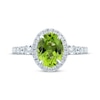 Thumbnail Image 3 of Monique Lhuillier Bliss Oval-Cut Peridot & Diamond Halo Engagement Ring 1/2 ct tw 14K White Gold