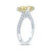 Thumbnail Image 1 of Monique Lhuillier Bliss Oval-Cut Yellow Quartz & Diamond Engagement Ring 1/3 ct tw 14K White Gold