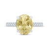 Monique Lhuillier Bliss Oval-Cut Yellow Quartz & Diamond Engagement Ring 1/3 ct tw 14K White Gold
