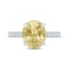 Thumbnail Image 3 of Monique Lhuillier Bliss Oval-Cut Yellow Quartz & Diamond Engagement Ring 1/3 ct tw 14K White Gold