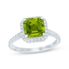 Monique Lhuillier Bliss Emerald-Cut Peridot & Diamond Engagement Ring 1/2 ct tw 14K White Gold