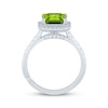 Thumbnail Image 3 of Monique Lhuillier Bliss Square Emerald-Cut Peridot & Diamond Engagement Ring 1/2 ct tw 14K White Gold