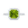 Thumbnail Image 4 of Monique Lhuillier Bliss Square Emerald-Cut Peridot & Diamond Engagement Ring 1/2 ct tw 14K White Gold