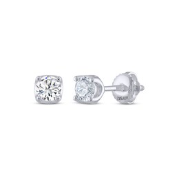 THE LEO Legacy Lab-Grown Diamond Round-Cut Solitaire Stud Earrings 1/2 ct tw 14K White Gold (F/VS2)