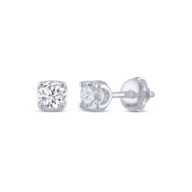 THE LEO Legacy Lab-Created Diamond Round-Cut Solitaire Stud Earrings 1/2 ct tw 14K White Gold (F/VS2)