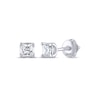 Thumbnail Image 1 of THE LEO Legacy Lab-Grown Diamond Princess-Cut Solitaire Stud Earrings 1/2 ct tw 14K White Gold (F/VS2)