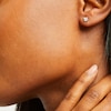 Thumbnail Image 4 of THE LEO Legacy Lab-Grown Diamond Princess-Cut Solitaire Stud Earrings 1/2 ct tw 14K White Gold (F/VS2)