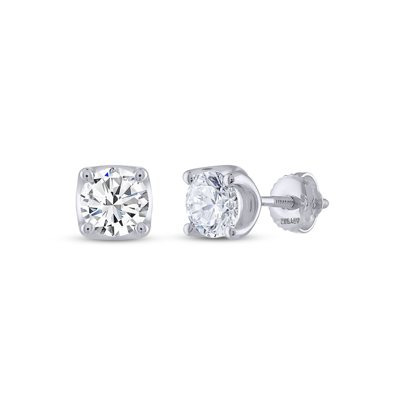 Main Image 1 of THE LEO Legacy Lab-Grown Diamond Round-Cut Solitaire Stud Earrings 1-1/2 ct tw 14K White Gold (F/VS2)