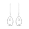 Thumbnail Image 2 of Unstoppable Love Diamond Huggie Hoop Teardrop Dangle Earrings 1/5 ct tw Sterling Silver