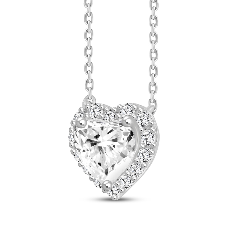 Main Image 2 of KAY Lab-Grown Diamonds Heart Frame Necklace 1-1/4 ct tw 14K White Gold 18&quot;