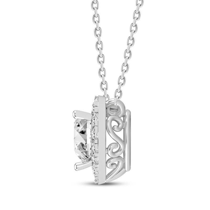 Main Image 3 of KAY Lab-Grown Diamonds Heart Frame Necklace 1-1/4 ct tw 14K White Gold 18&quot;