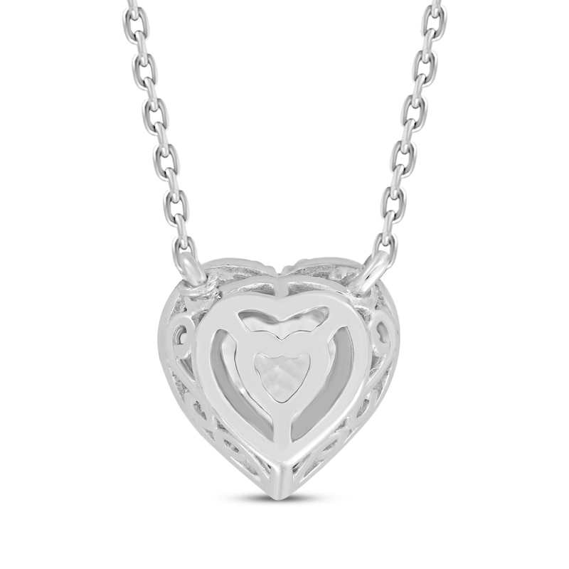 Main Image 4 of KAY Lab-Grown Diamonds Heart Frame Necklace 1-1/4 ct tw 14K White Gold 18&quot;