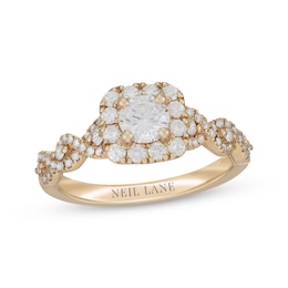 Neil Lane Round-Cut Diamond Cushion Frame Engagement Ring 1 ct tw 14K Yellow Gold