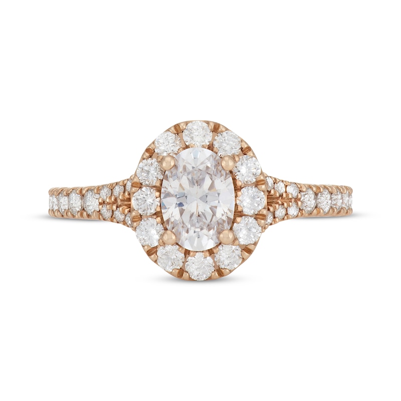 Main Image 3 of Neil Lane Oval-Cut Diamond Halo Engagement Ring 1-5/8 ct tw 14K Yellow Gold