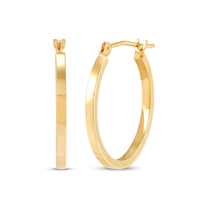 Square-Edge Hoop Earrings 14K Yellow Gold 20mm