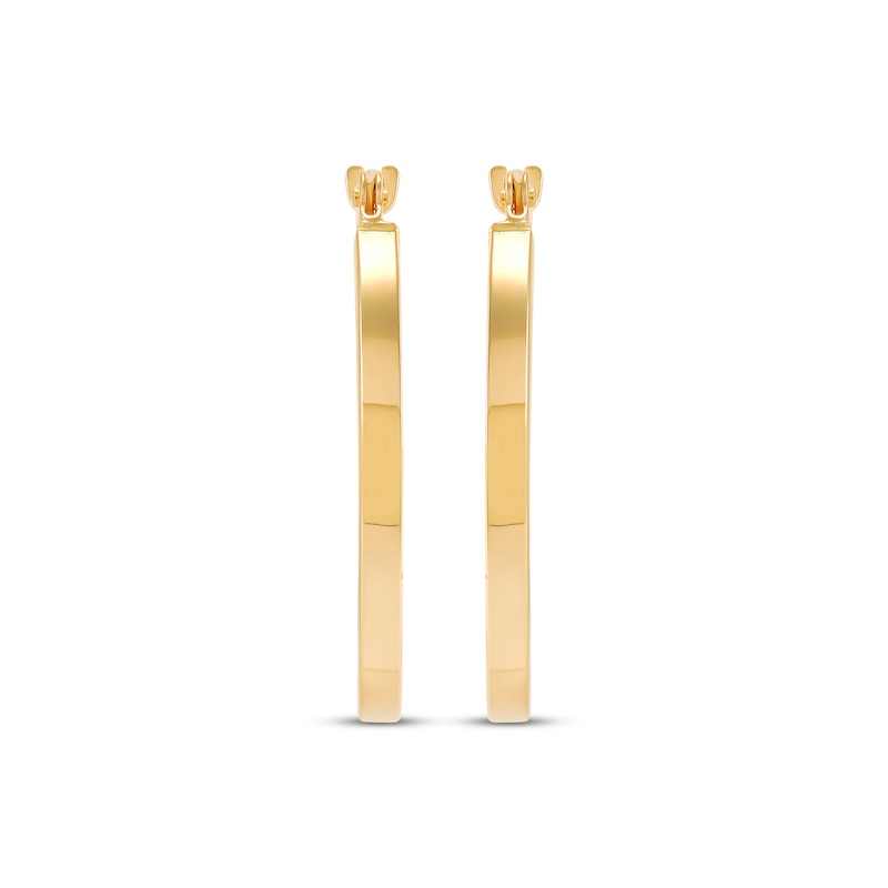 Square-Edge Hoop Earrings 14K Yellow Gold 20mm