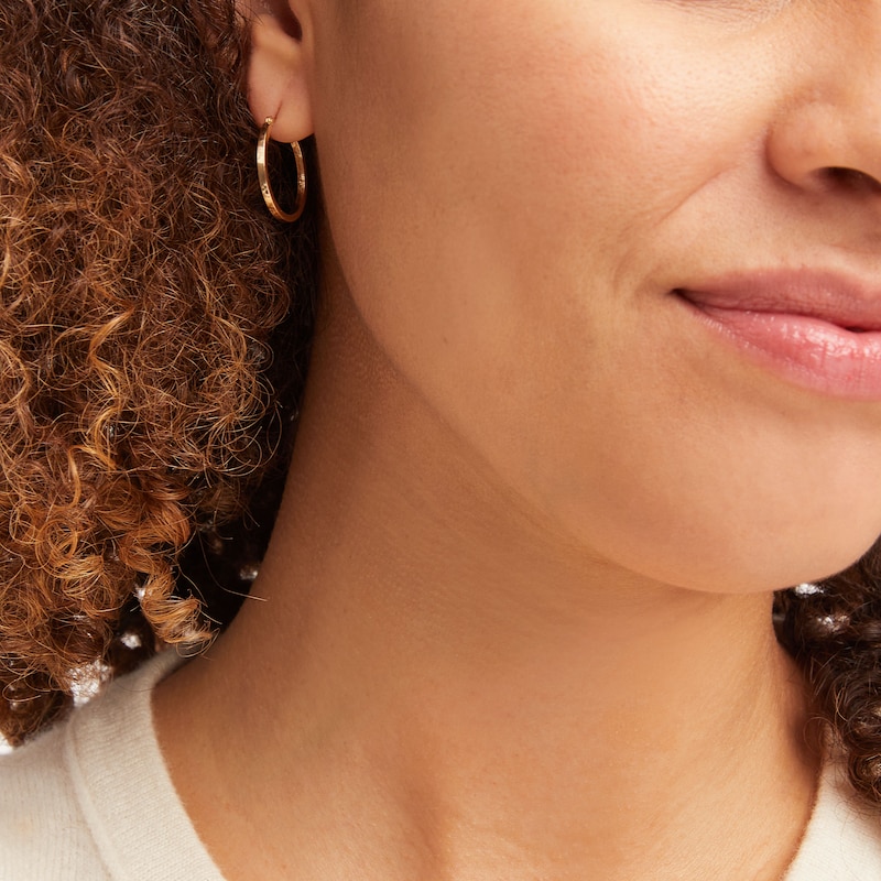 Main Image 4 of Square-Edge Hoop Earrings 14K Yellow Gold 20mm