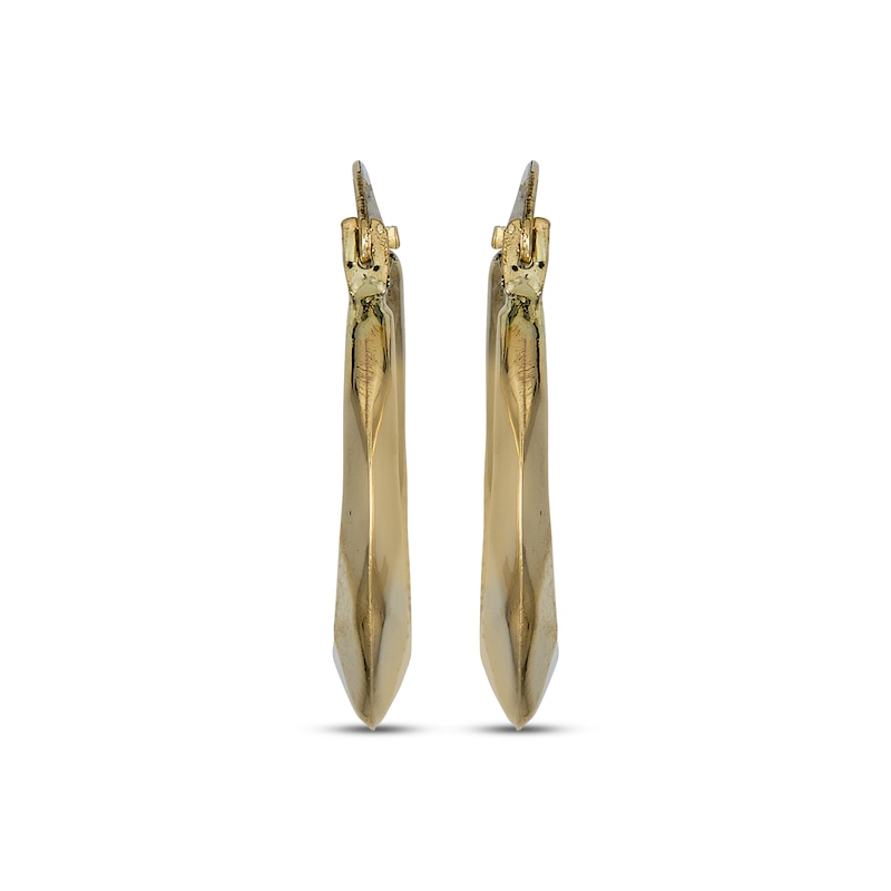 Hollow Knife-Edge Hoop Earrings 14K Yellow Gold 19.5mm