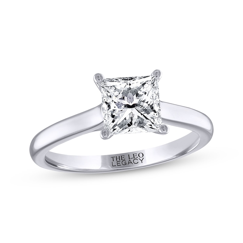 Main Image 1 of THE LEO Legacy Lab-Grown Diamond Princess-Cut Solitaire Engagement Ring 1-1/2 ct tw 14K White Gold