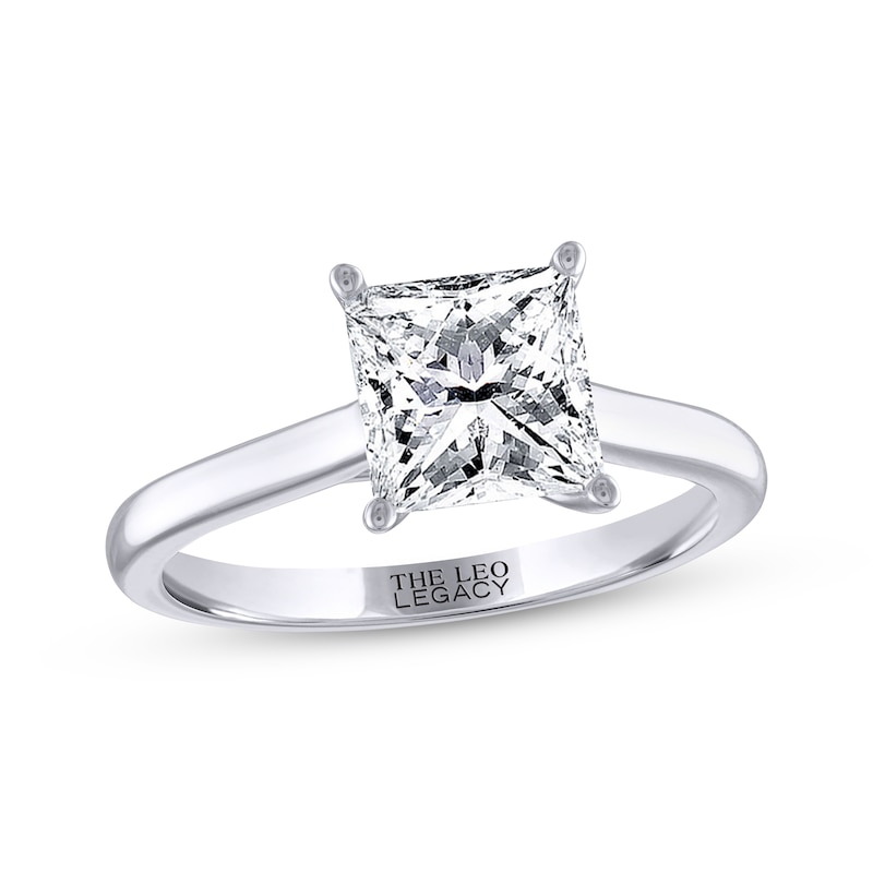 Main Image 1 of THE LEO Legacy Lab-Grown Diamond Princess-Cut Solitaire Engagement Ring 2 ct tw 14K White Gold