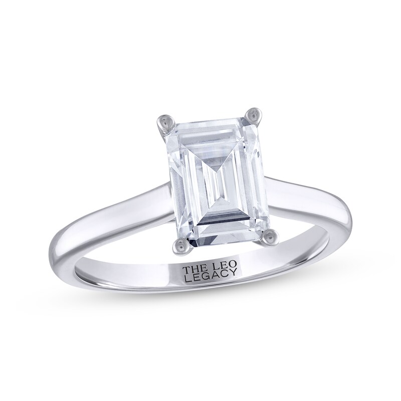 Main Image 1 of THE LEO Legacy Lab-Grown Diamond Emerald-Cut Solitaire Engagement Ring 2 ct tw 14K White Gold